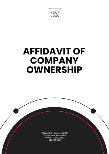 Free Affidavit of Company Ownership Template to Edit Online