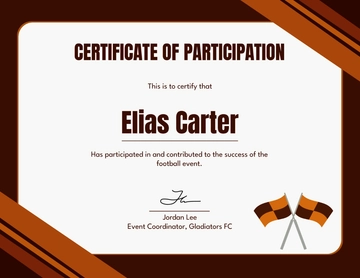 Free Flag Football Certificate Template to Edit Online