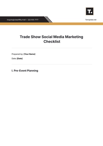 Free Trade Show Social Media Marketing Checklist Template to Edit Online
