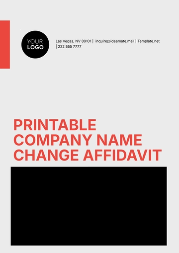 Free Printable Company Name Change Affidavit Template to Edit Online