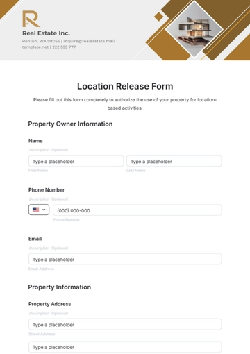 Free Location Release Form Template to Edit Online