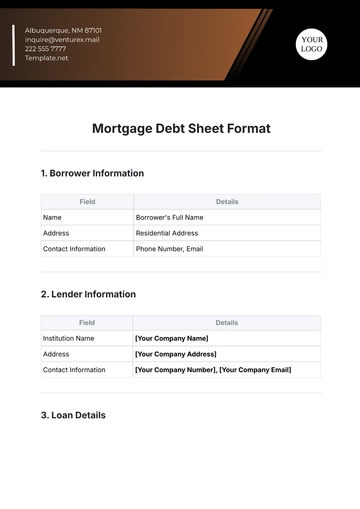 Free Mortgage Debt Sheet Format Template to Edit Online