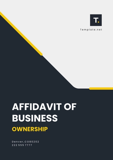 Free Affidavit of Business Ownership Template to Edit Online