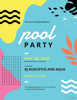 Pool Party Flyer Template