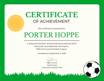 Free Grassroots Football Certificate Template to Edit Online