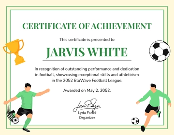 Free Athletic Football Certificate Template to Edit Online