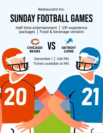 Free Sunday Football Games Flyer Template to Edit Online