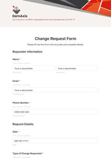 Free Change Request Form Template to Edit Online