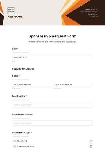 Free Sponsorship Request Form Template to Edit Online