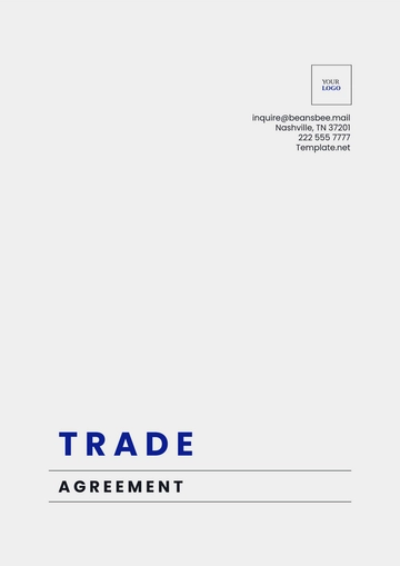 Free Simple Trade Agreement Template to Edit Online