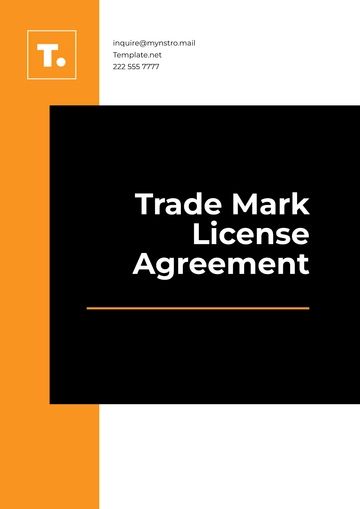Free Trade Mark License Agreement Template to Edit Online