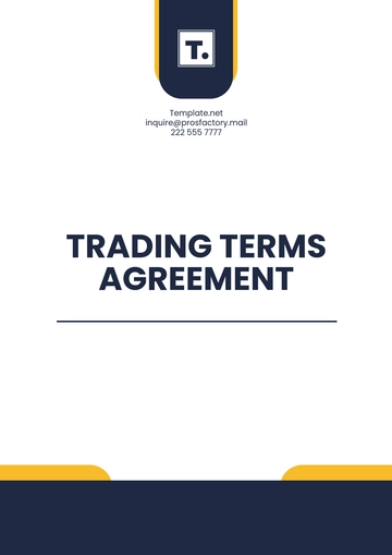 Free Trading Terms Agreement Template to Edit Online