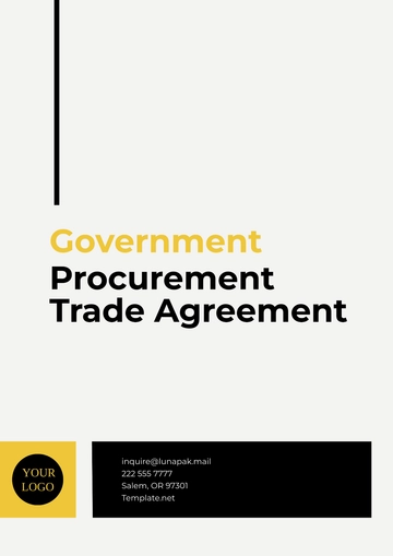 Free Government Procurement Trade Agreement Template to Edit Online