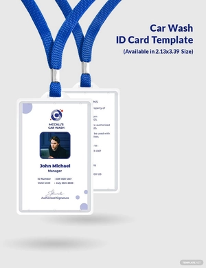 Car Wash ID Card Template