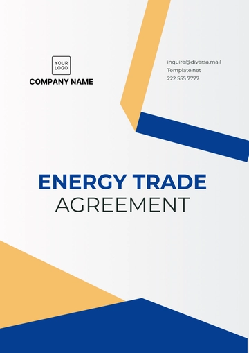 Free Energy Trade Agreement Template to Edit Online