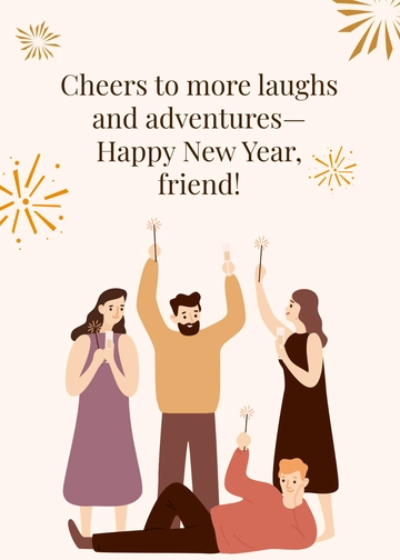 Free Friendship Goals New Year Greeting Card Template to Edit Online