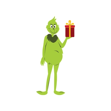 Free Grinch Holding Gift Clipart to Edit Online