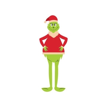 Free Grinch with Santa Hat Clipart to Edit Online