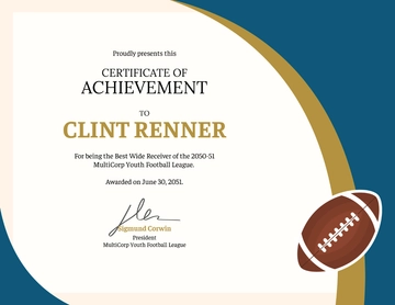 Free Youth Football Certificate Template to Edit Online