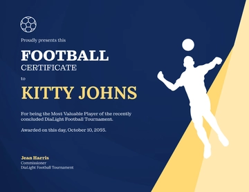 Free Football Certificate Background Template to Edit Online