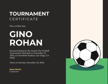 Free Football Participation Certificate Template to Edit Online