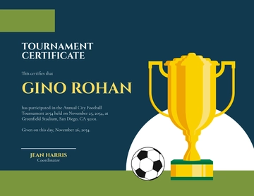 Free Football Tournament Certificate Template to Edit Online