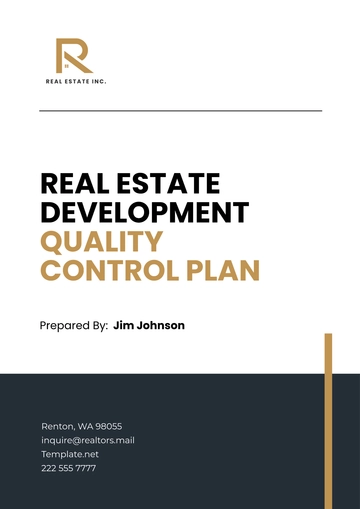 Free Real Estate Development Quality Control Plan Template to Edit Online