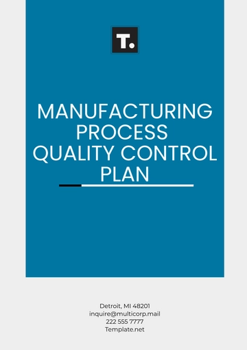Free Manufacturing Process Quality Control Plan Template to Edit Online