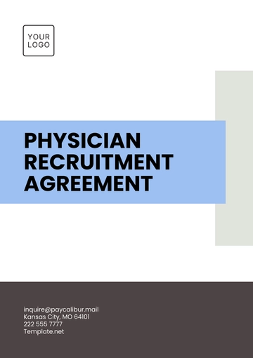 Free Physician Recruitment Agreement Template to Edit Online