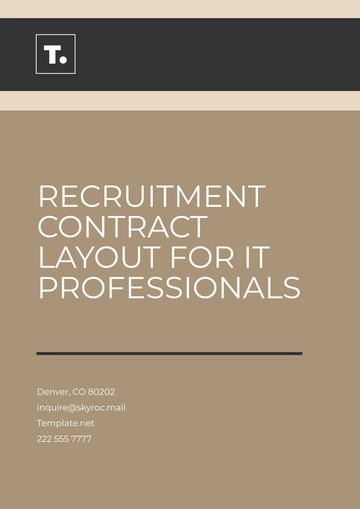 Free Recruitment Contract Layout for IT Professionals Template to Edit Online
