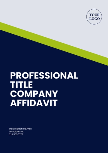 Free Professional Title Company Affidavit Template to Edit Online