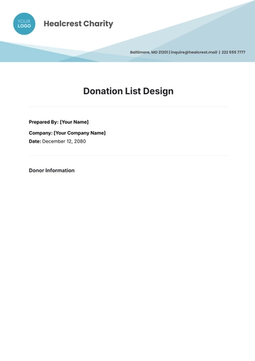 Free Donation List Design Template to Edit Online