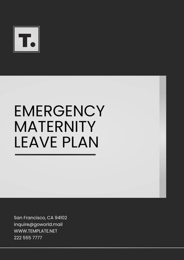 Free Emergency Maternity Leave Plan Template to Edit Online