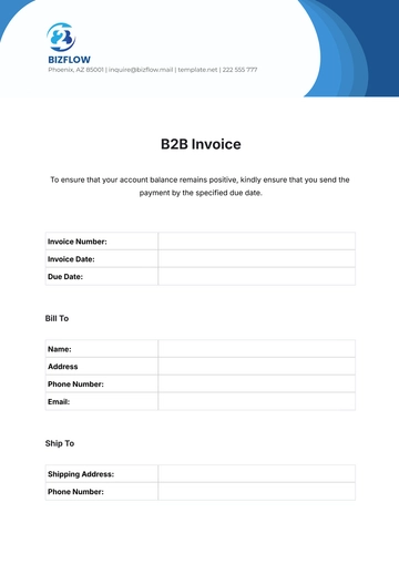 Free B2B Invoice Template to Edit Online
