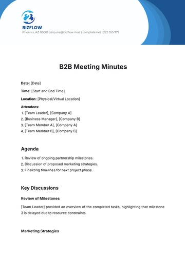 Free B2B Meeting Minutes Template to Edit Online