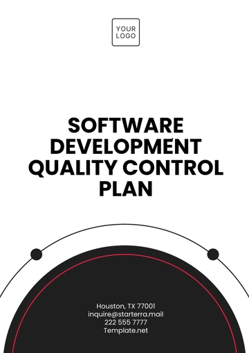 Free Software Development Quality Control Plan Template to Edit Online