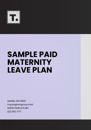 Free Sample Paid Maternity Leave Plan Template to Edit Online