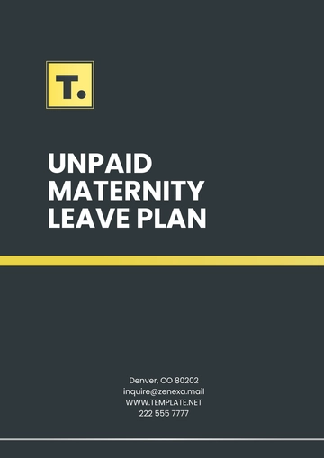 Free Unpaid Maternity Leave Plan Template to Edit Online