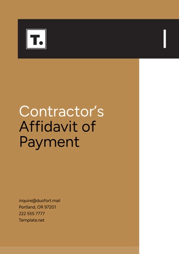 Free Contractor???s Affidavit of Payment Template to Edit Online
