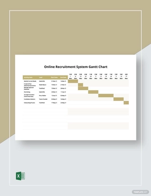 Online Recruitment System Gantt Chart Template