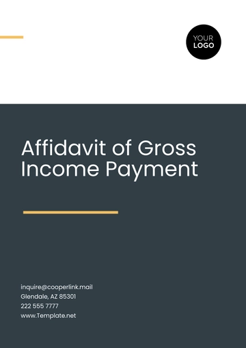 Free Affidavit of Gross Income Payment Template to Edit Online