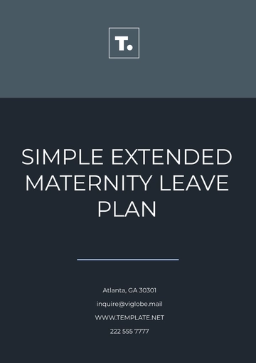 Free Simple Extended Maternity Leave Plan Template to Edit Online