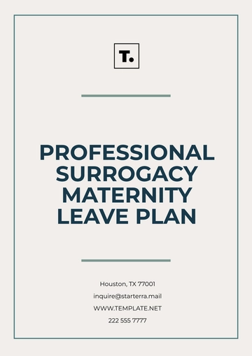 Free Professional Surrogacy Maternity Leave Plan Template to Edit Online