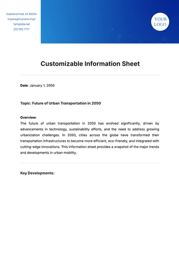 Free Customizable Information Sheet Template to Edit Online