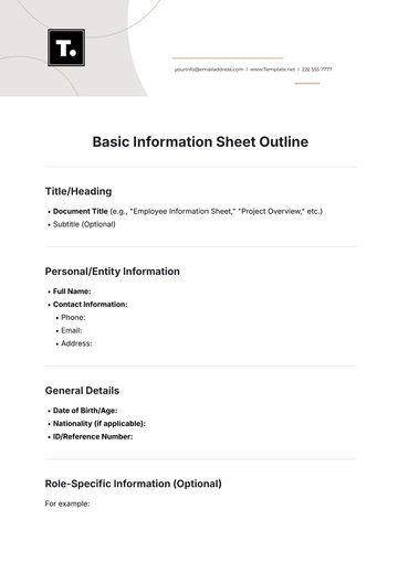 Free Basic Information Sheet Outline Template to Edit Online