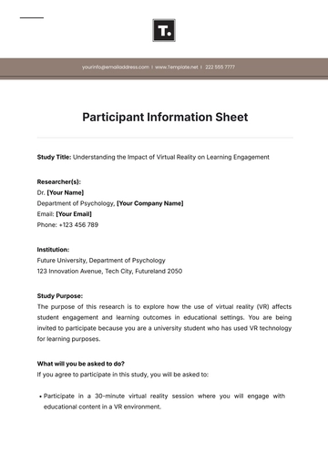 Free Participant Information Sheet Template to Edit Online