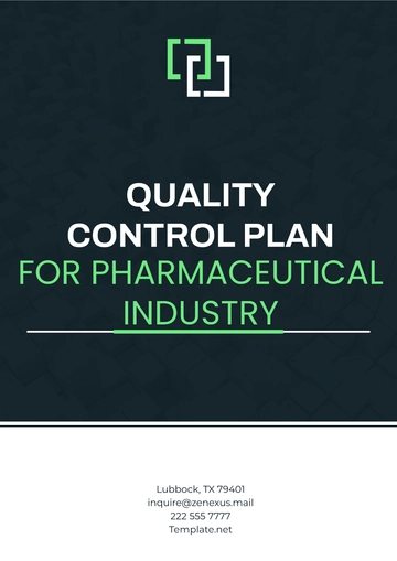 Free Pharmaceutical Industry Quality Control Plan Template to Edit Online