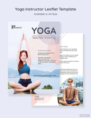 Yoga Instructor Leaflet Template