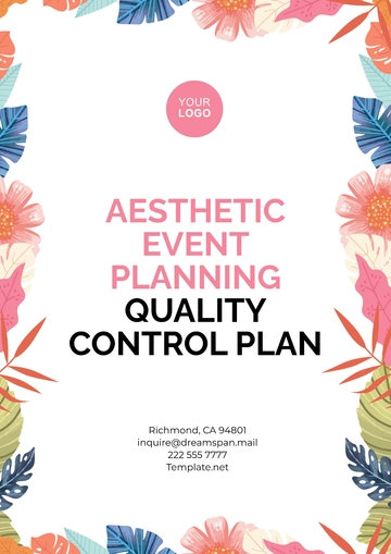 Free Aesthetic Event Planning Quality Control Plan Template to Edit Online