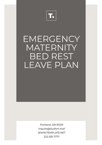 Free Emergency Maternity Bed Rest Leave Plan Template to Edit Online